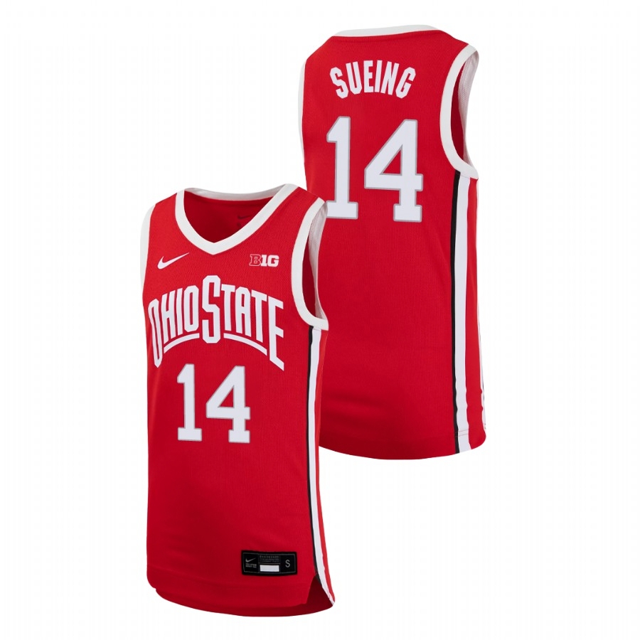 Ohio State Buckeyes Youth NCAA Justice Sueing #14 Scarlet Nike Replica College Basketball Jersey FCU0349BP